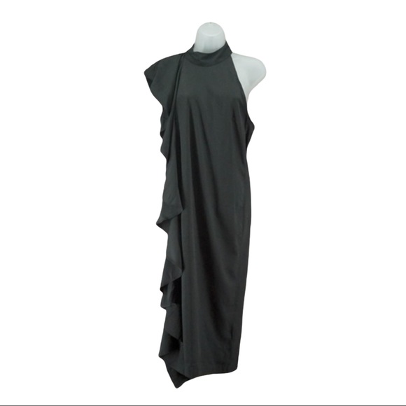 Walter Baker Johanna Ruffle Sheath Halter Dress - Picture 4 of 5